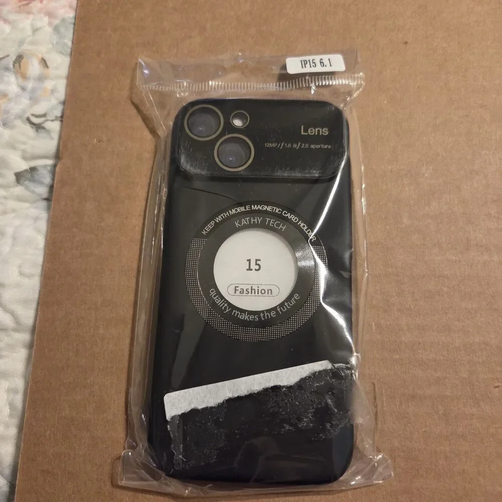 Kathy Tech Branded iPhone 15 Case Designed To Hold Cards Magnetically NEW